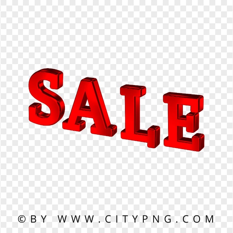 Sale Word 3D Red Text Logo FREE PNG | Citypng