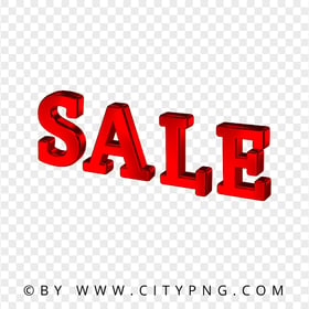 Sale Word 3D Red Text Logo FREE PNG