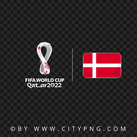 Denmark Flag With Fifa Qatar 2022 World Cup Logo PNG