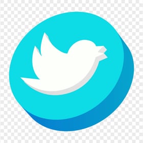 HD 3D Twitter Circle Logo Icon PNG