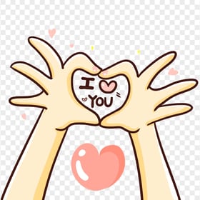 HD I Love You Cartoon Hand Gesture PNG