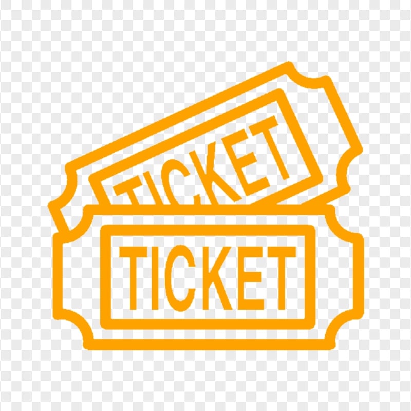 Orange Outline Ticket Pass Icon Transparent PNG | Citypng