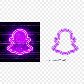 HD Snapchat Purple Neon Glowing Logo PNG