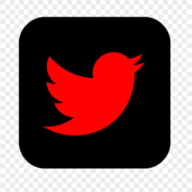 Square Twitter Red Black App Icon PNG
