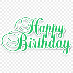 HD Green Happy Birthday Wish Text Illustration PNG