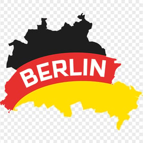 Berlin State Map With Germany Flag PNG Image