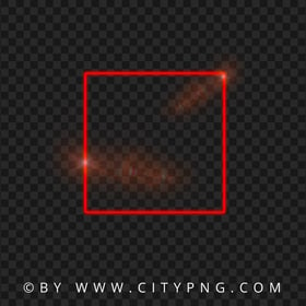 Neon Red Square Frame Flare Effect PNG
