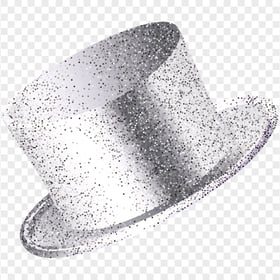 HD New Year Christmas Silver Glitter Hat PNG