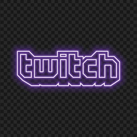 HD Purple Neon Twitch Word Logo Transparent Background PNG