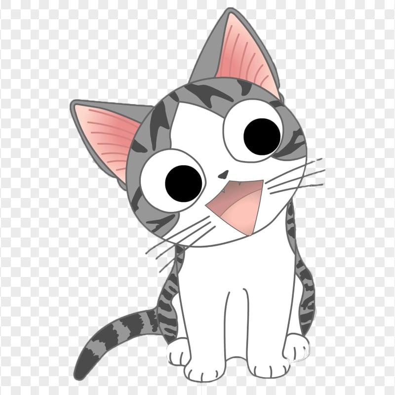 Cute Gray Tabby Cat Cartoon HD Transparent Background | Citypng