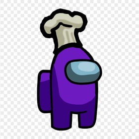 HD Purple Among Us Crewmate Character With Chef Hat PNG