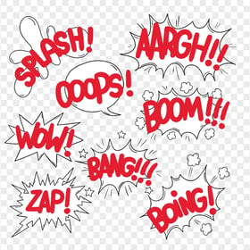 Splash Oops Wow Boom Bang Boing Zap Aargh Stickers