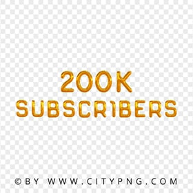 200K Golden Balloons Subscribers PNG Image