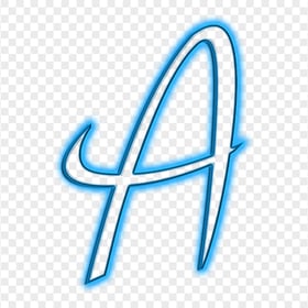 HD Blue A Text Letter Alphabet Outline Neon PNG