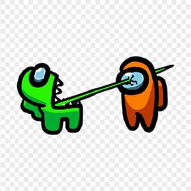 HD Among Us Crewmate Lime Character Tongue Kill Orange PNG