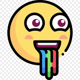 Computer Icon Emoji Barfing Vomiting Rainbow
