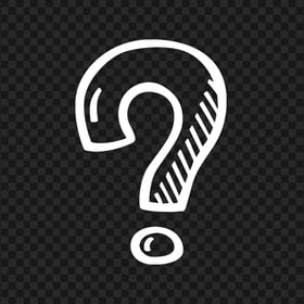 White Drawing Question Mark Icon PNG