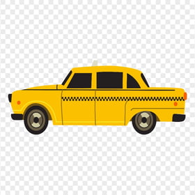 Vector Cartoon New York Taxi Cab Yellow Car HD PNG
