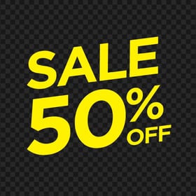 50% Off Sale Yellow Logo Badge Sign PNG IMG