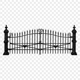 HD Black Wrought Iron Door Horror Transparent PNG