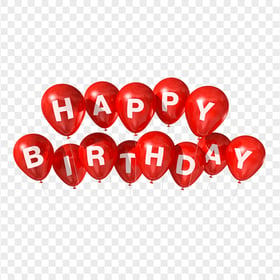 HD Red Balloons Happy Birthday Letters PNG