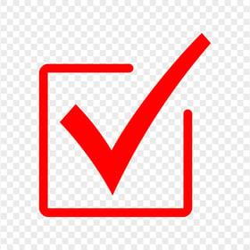 HD Red Checkbox Check Mark Icon Symbol Sign PNG