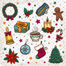 Christmas Vector Elements Pattern Background HD PNG