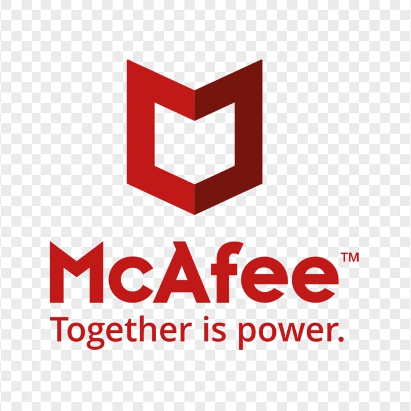 Red McAfee Logo Together Is Power Badge Security