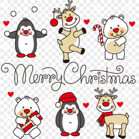 HD Merry Christmas Cartoon Cute Characters PNG