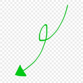 HD Green Line Art Drawn Arrow Pointing Down Left PNG