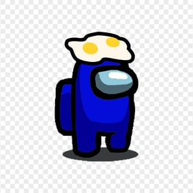 HD Dark Blue Among Us Character With Two Egg On Head Hat PNG
