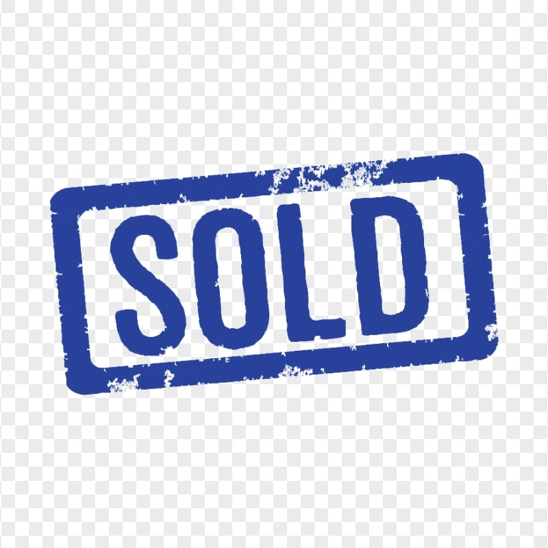 HD Sold Blue Stamp Word PNG