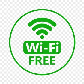 Free Wi-Fi Round Green Logo Icon Sign Transparent PNG