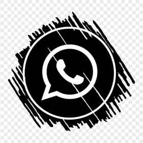 HD Black & White Scribble Whatsapp Wa Whats App Icon PNG