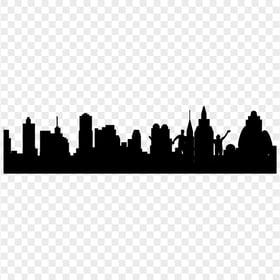 City Skyscrapers Black Silhouette FREE PNG