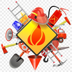 HD Firefighter Equipment Illustration Logo PNG