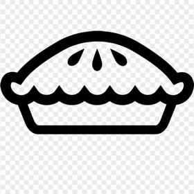 Black Outline Pumpkin Pie Tart Icon