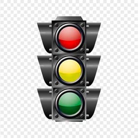 Realistic Black Traffic Light HD PNG