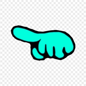 HD Cyan Among Us Character Finger Hand Pointing Left PNG