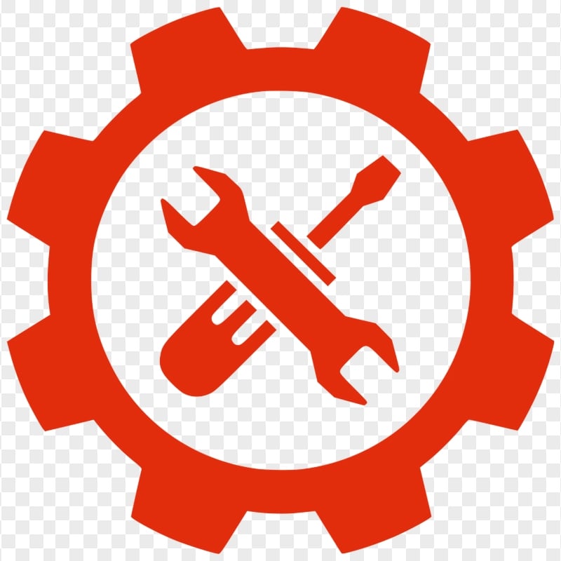 Settings Repair Maintenance Red Icon HD PNG