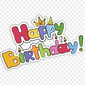 HD Happy Birthday Cartoon Text Clipart PNG