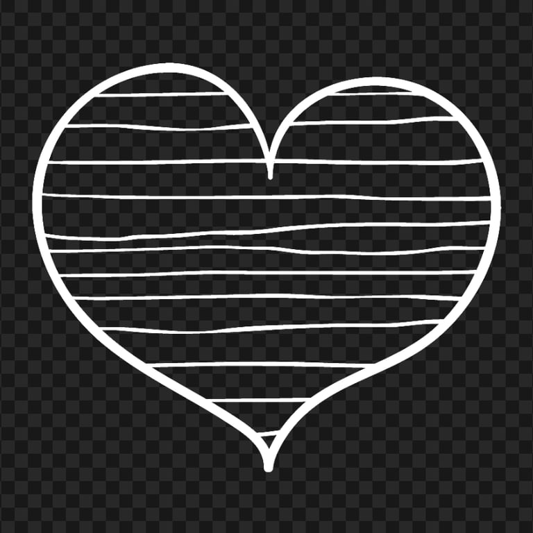 White Chalk Drawing Heart Transparent PNG