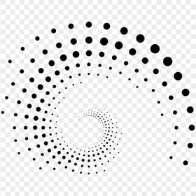 HD Black Spiral Halftone Polka Dots Abstract PNG