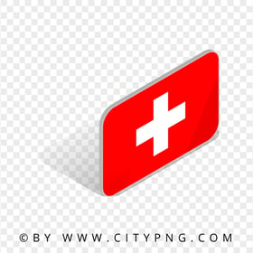 Switzerland Isometric 3D Flag Icon PNG Image