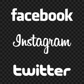 HD Facebook Instagram Twitter White Vertical Logos PNG