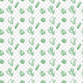 HD Watercolor Cactus Pattern Background PNG
