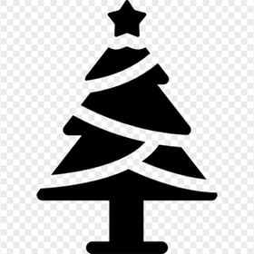HD Black Christmas Tree Silhouette Icon PNG