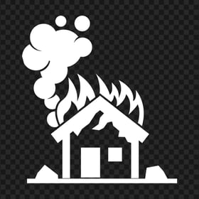 Download House Home Fire White Icon PNG