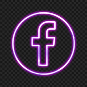 HD Purple Neon Facebook Logo Icon PNG