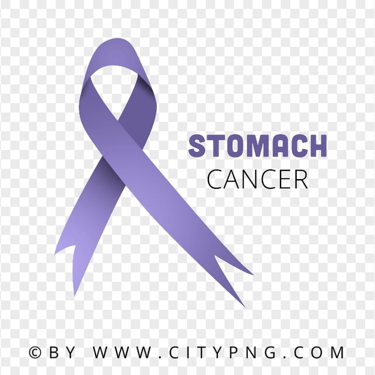 Stomach Cancer Periwinkle Ribbon Logo Sign HD PNG